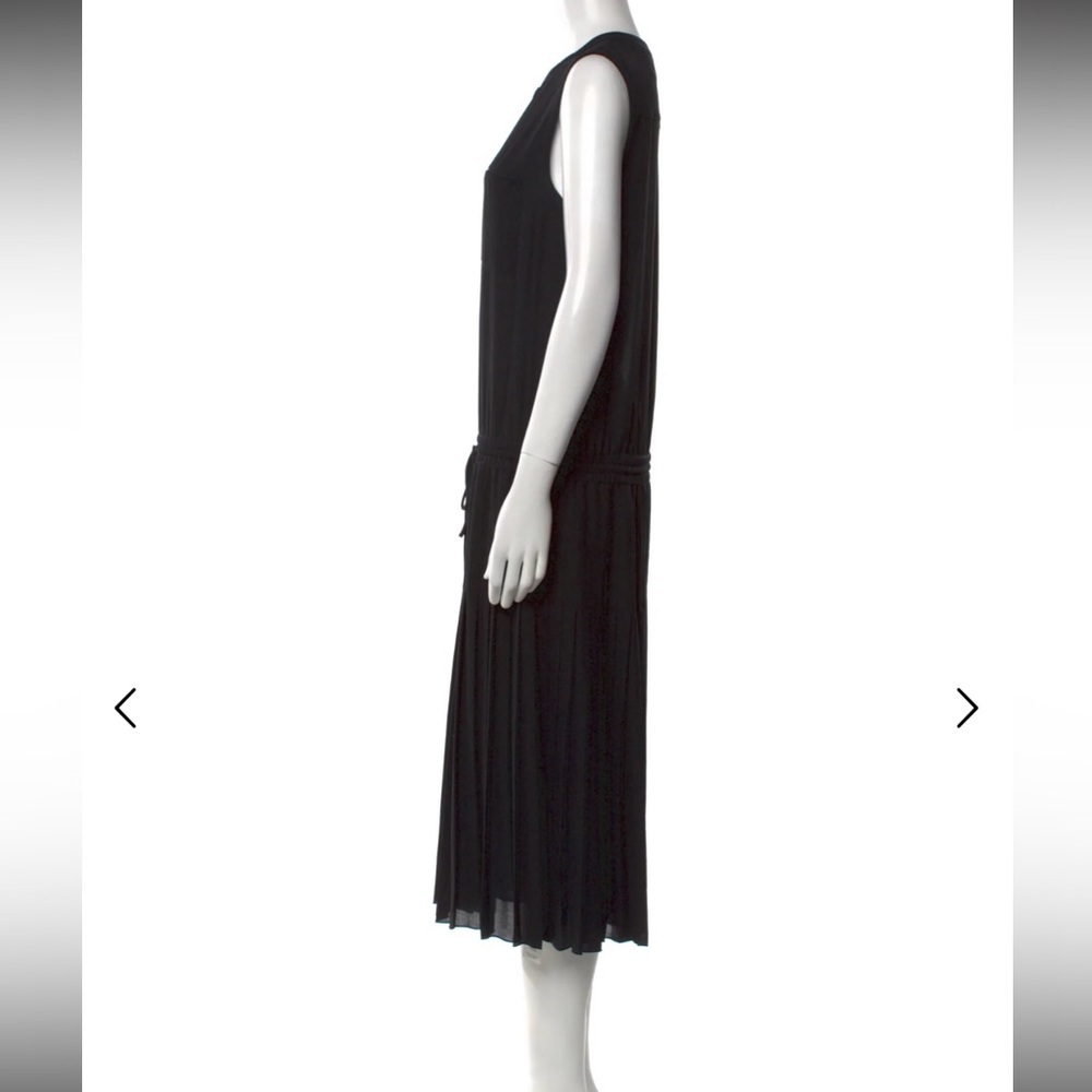 Vince Black Midi Tiered Pleated Sleeveless Tent Dress Size XXS / 00 - Picture 3 of 9